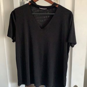 Black V-Neck Top with Choker